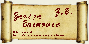 Zarija Bainović vizit kartica